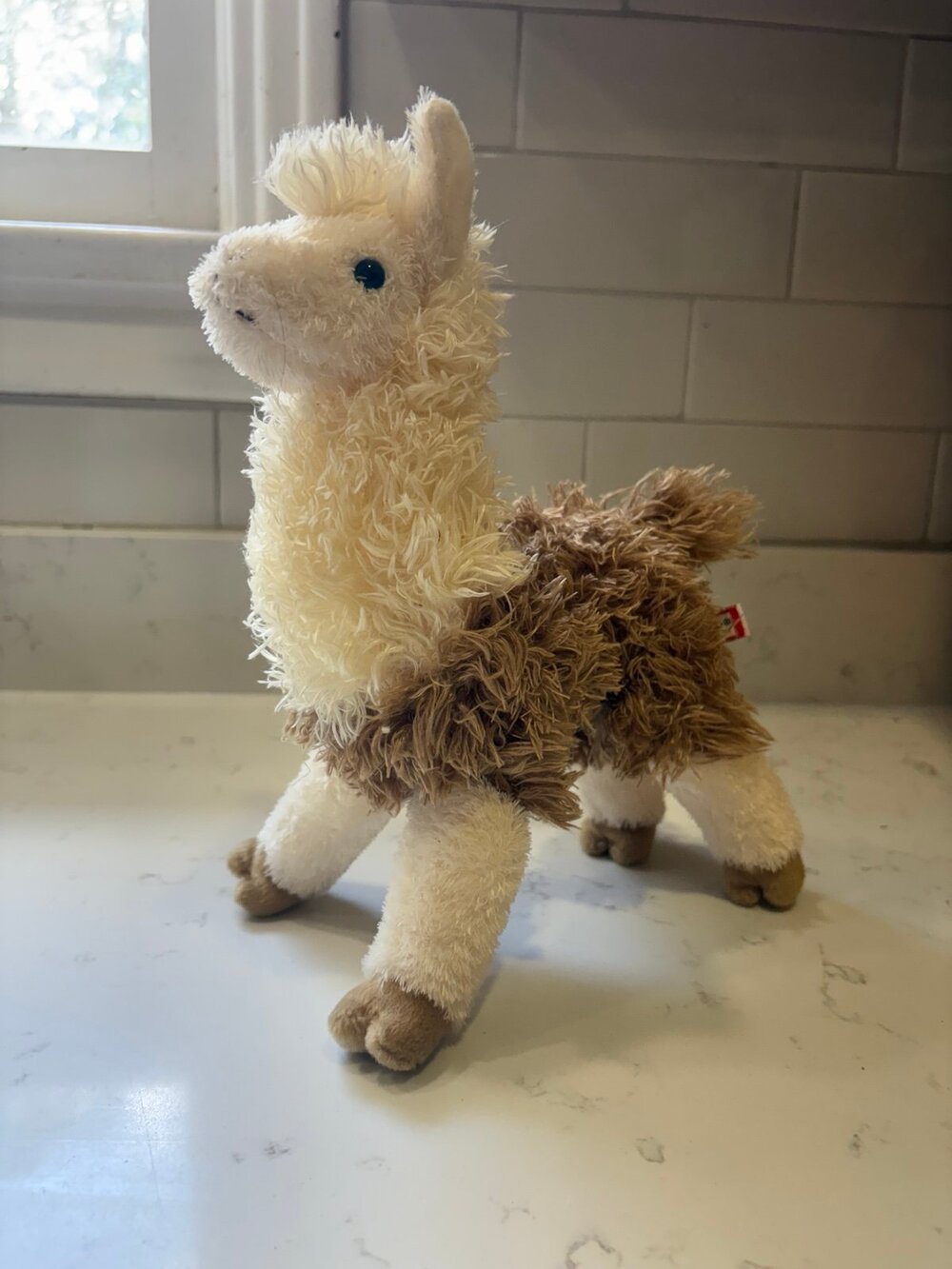 Douglas Alpaca Llama Plush Stuffed Animal White Brown 10" Cuddle Toys 2015 Stand
